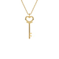 Heart Key Necklace in 14K Gold — view 1