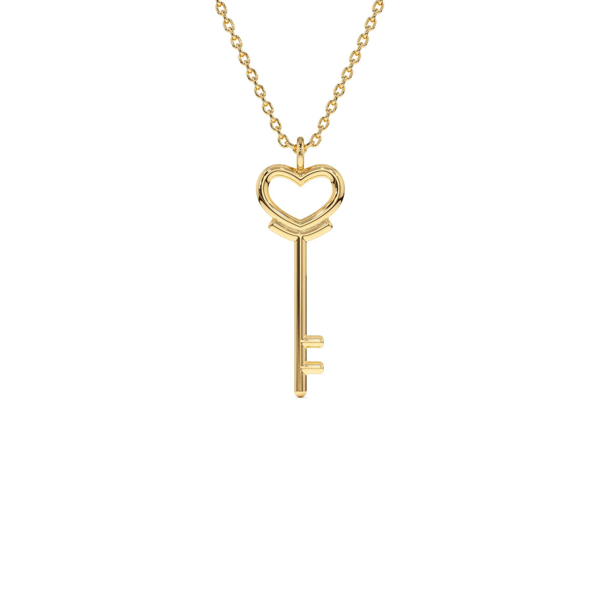 Heart Key Necklace in 14K Gold — view 1