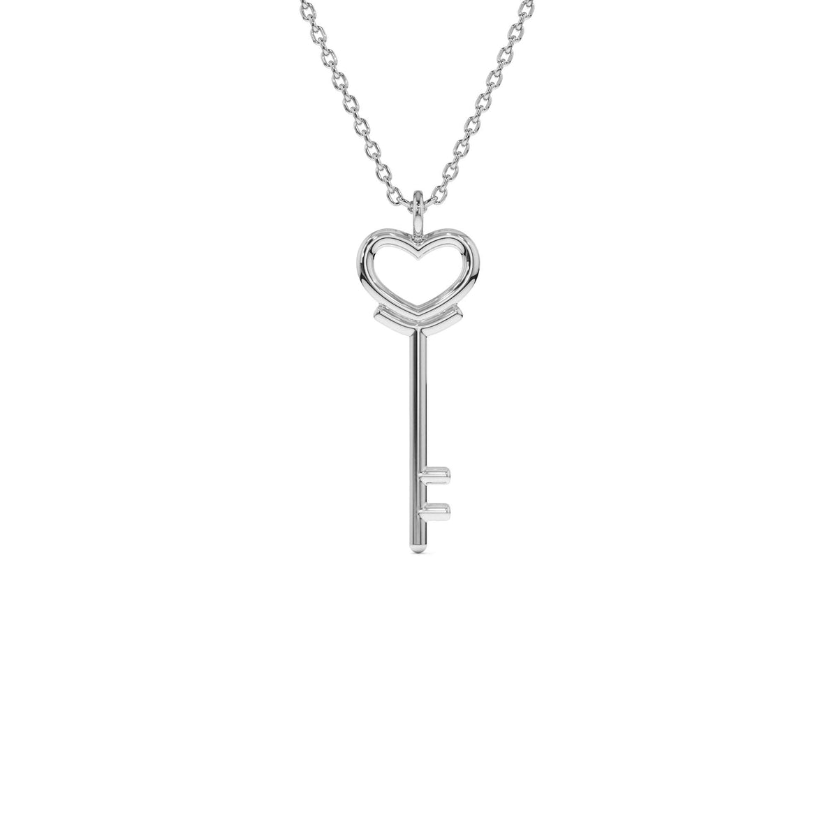 Heart Key Necklace in 14K Gold — view 2