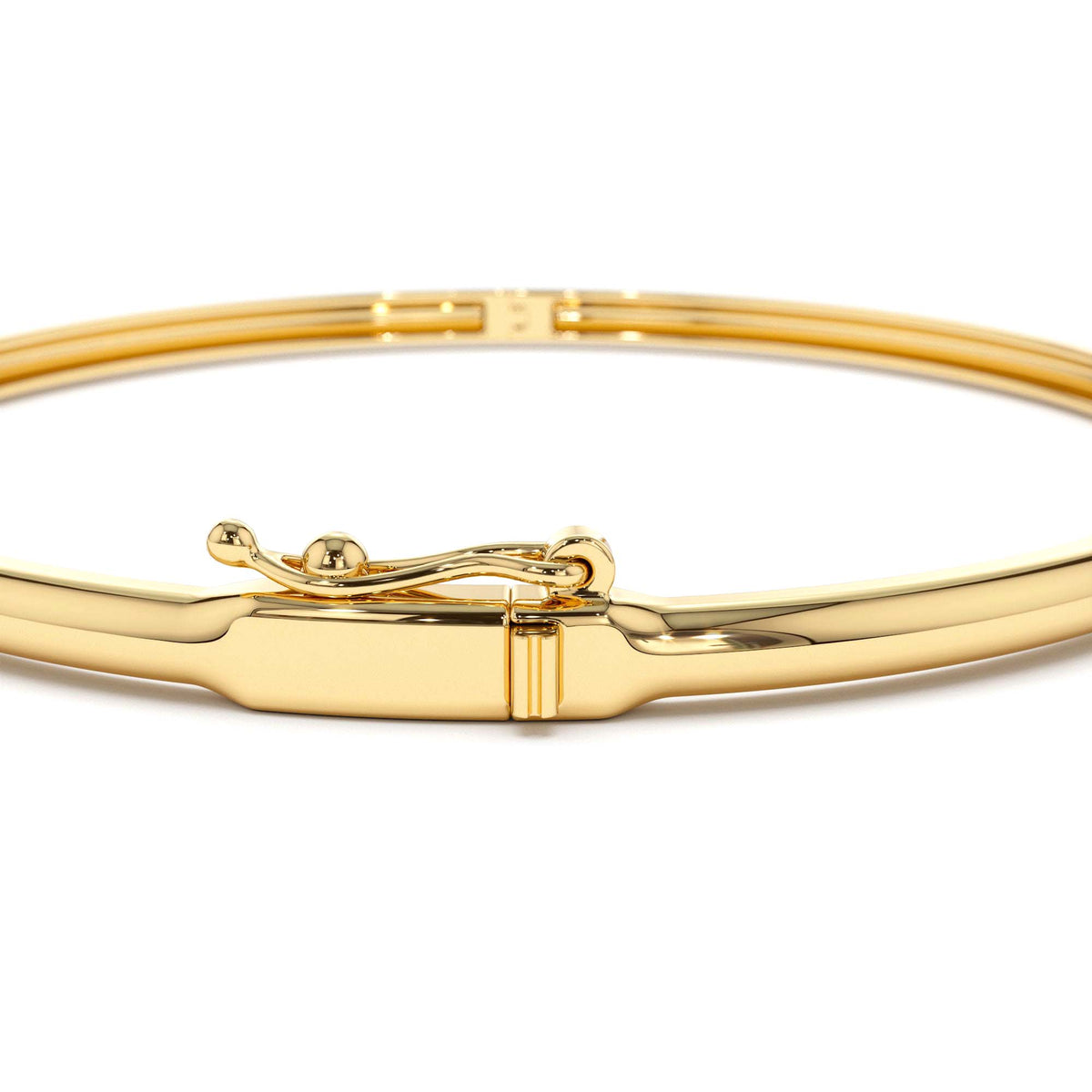 Pear Shape Diamond Solitare Bangle in 14K Gold — view 2
