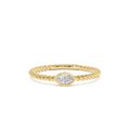 Bezel Marquise Diamond Rope ring in 14K Gold — view 1