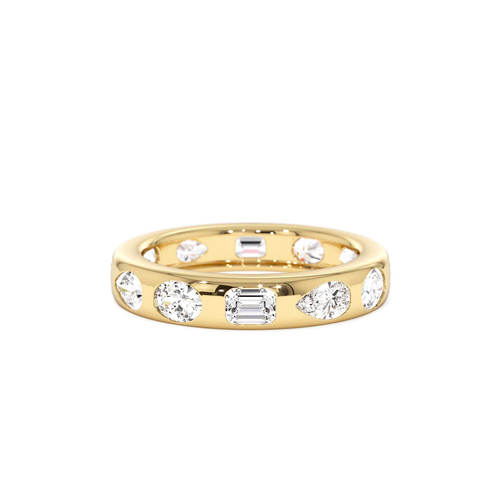 2.35 CTW Mixed Shape Flush Setting Lab-Grown Diamond Anniversary Ring in 14K Gold — view 1