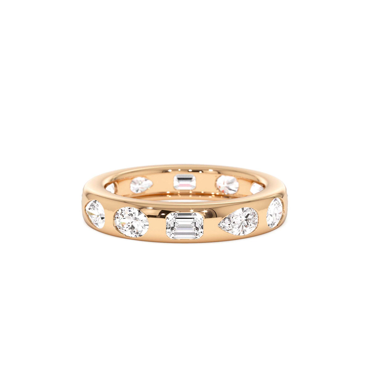 2.35 CTW Mixed Shape Flush Setting Lab-Grown Diamond Anniversary Ring in 14K Gold — view 5