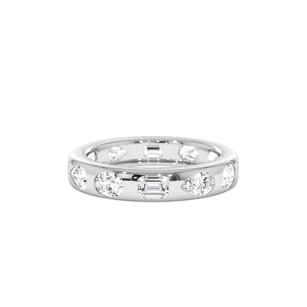 2.35 CTW Mixed Shape Flush Setting Lab-Grown Diamond Anniversary Ring in 14K Gold — view 4