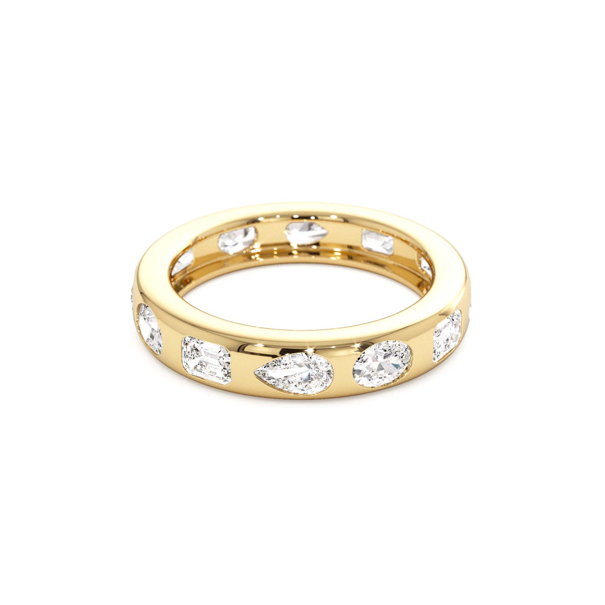 2.35 CTW Mixed Shape Flush Setting Lab-Grown Diamond Anniversary Ring in 14K Gold — view 2