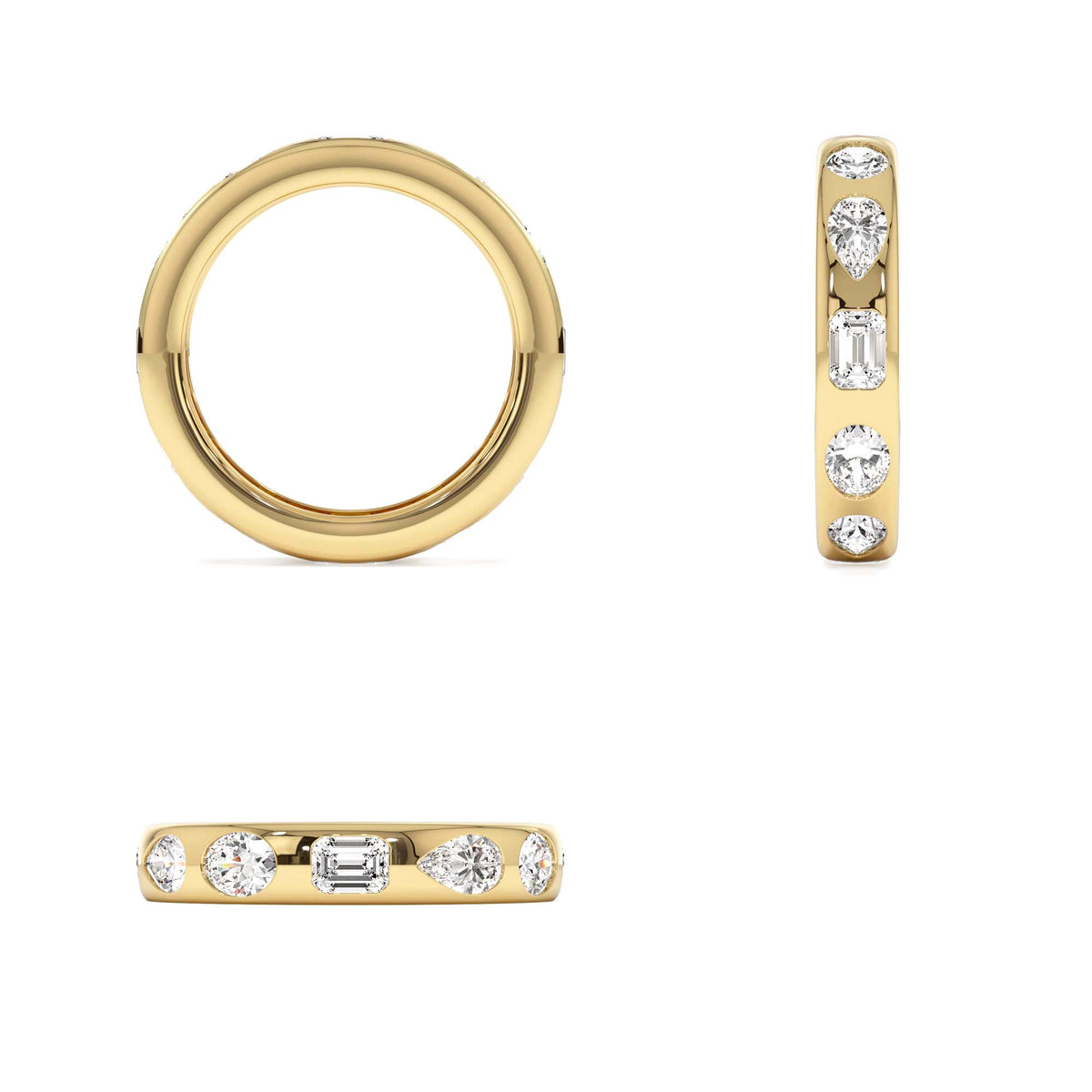 2.35 CTW Mixed Shape Flush Setting Lab-Grown Diamond Anniversary Ring in 14K Gold — view 3