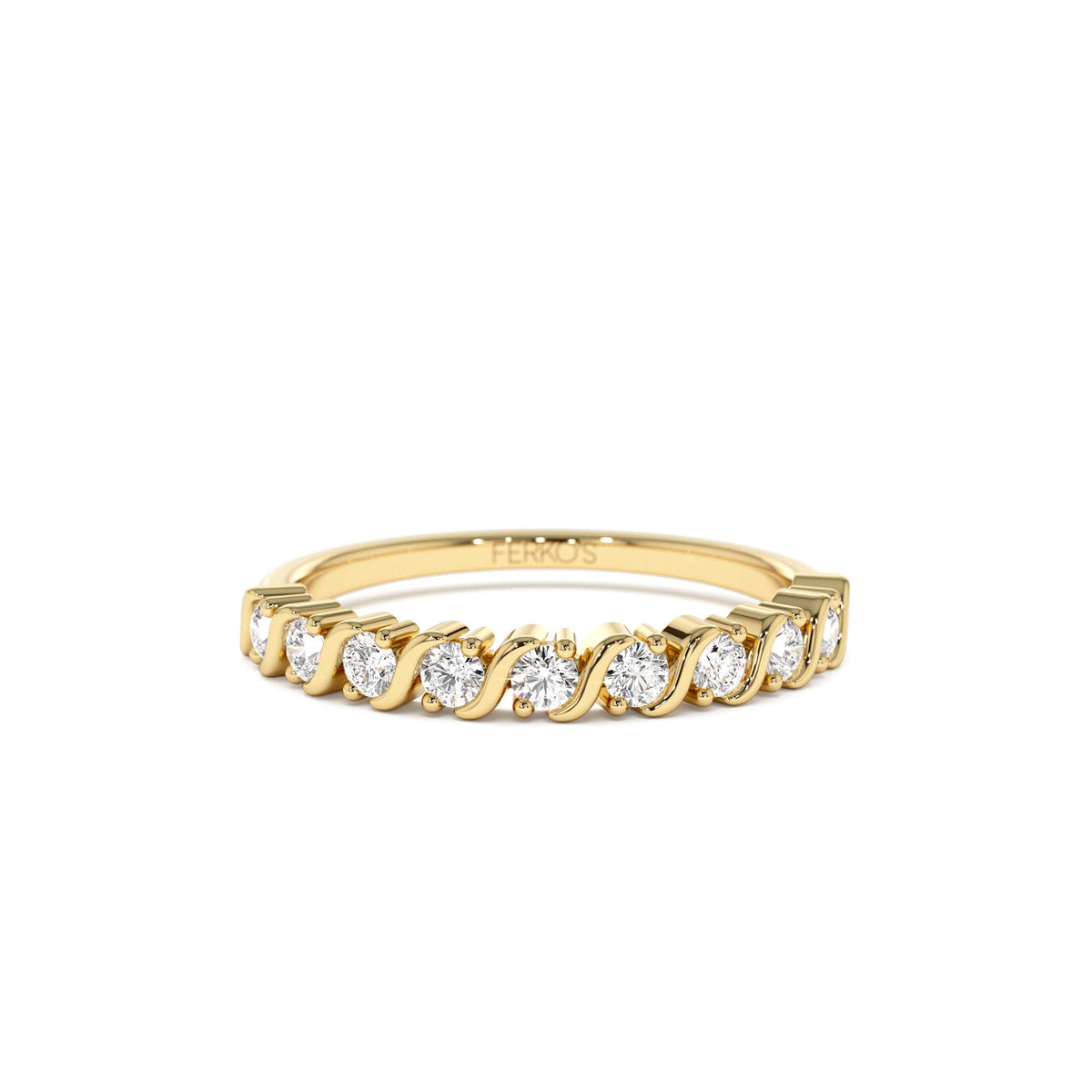 Womens Diamond Wedding Ring in 14K Gold — view 1
