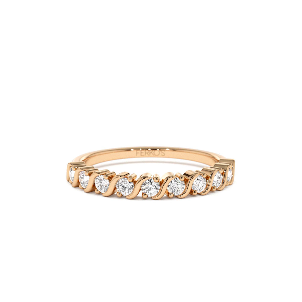 Womens Diamond Wedding Ring in 14K Gold — view 5