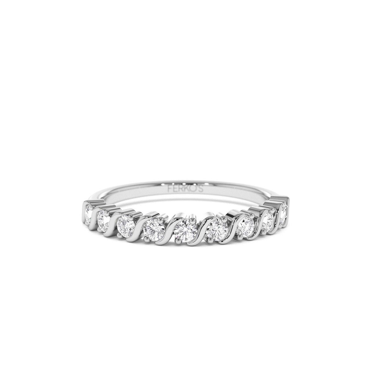 Womens Diamond Wedding Ring in 14K Gold — view 4