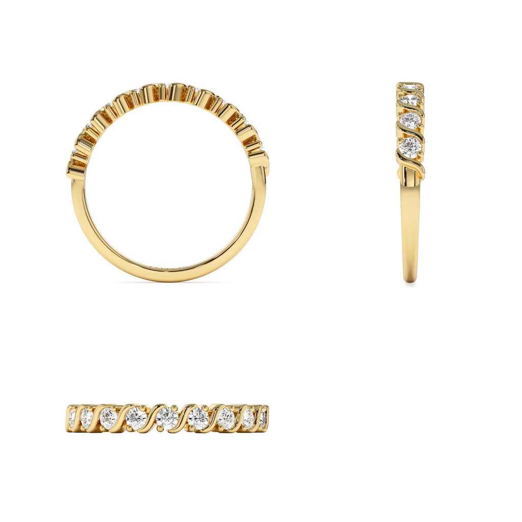Womens Diamond Wedding Ring in 14K Gold — view 3