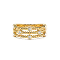 Twisted Rope Triple Diamond Ring in 14K Gold — view 1