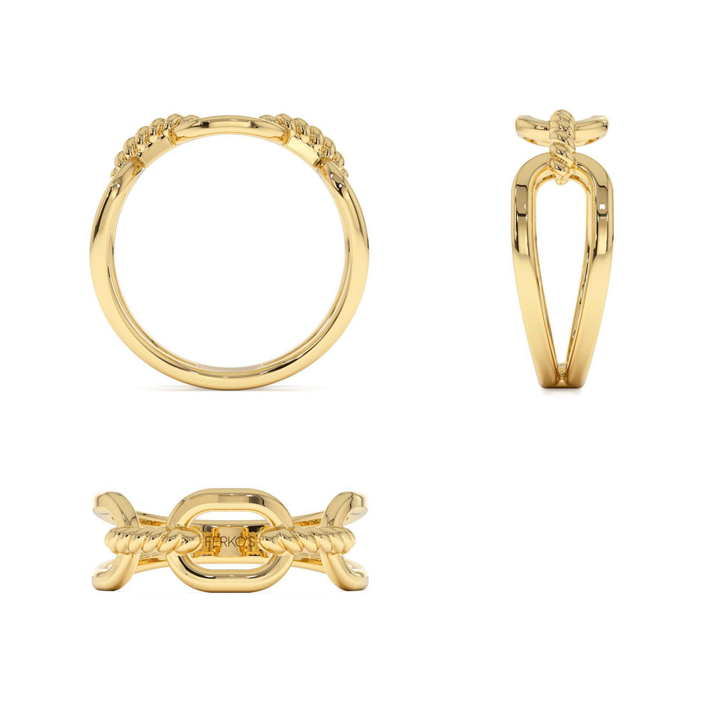 Twisted Rope Ring in 14K Gold — view 3