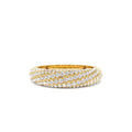 Unique Twist Design Pave Diamond Ring in 14K Gold — view 1