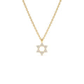 Star of David Diamond Necklace in 14K Gold — view 1