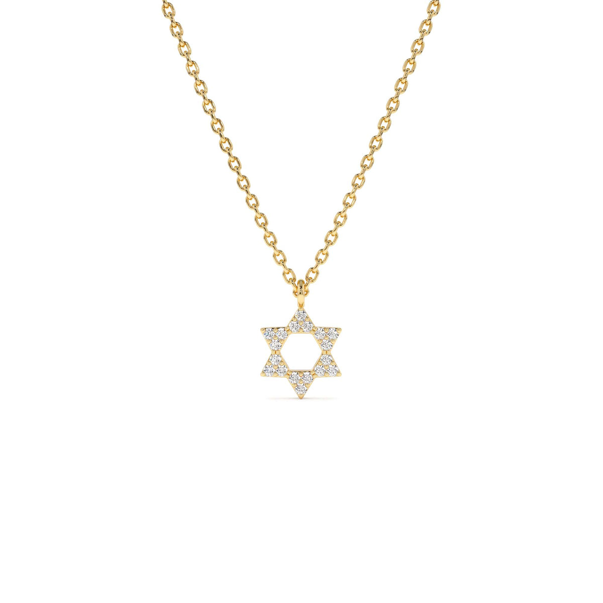 Star of David Diamond Necklace in 14K Gold — view 1