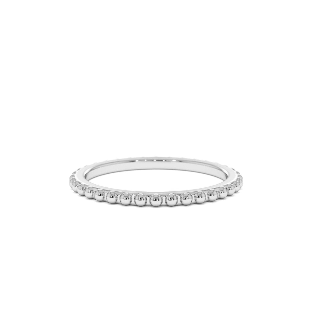 Beaded Wedding Band in 14K Gold — view 4