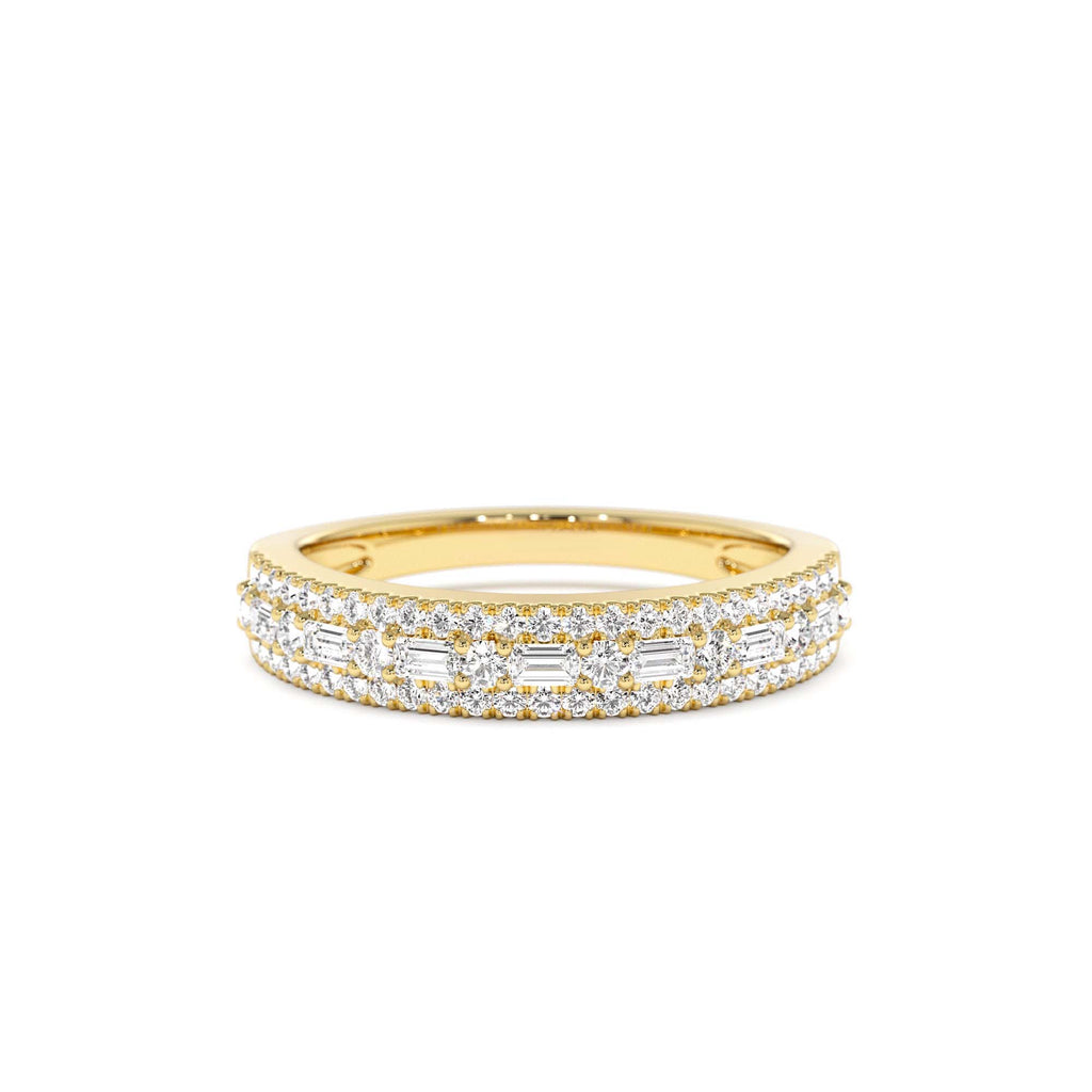 Baguette Diamond Wedding Ring in 14K Gold — view 1