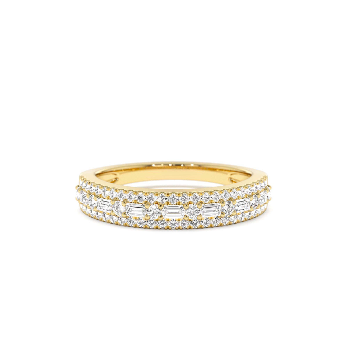 Baguette Diamond Wedding Ring in 14K Gold — view 1
