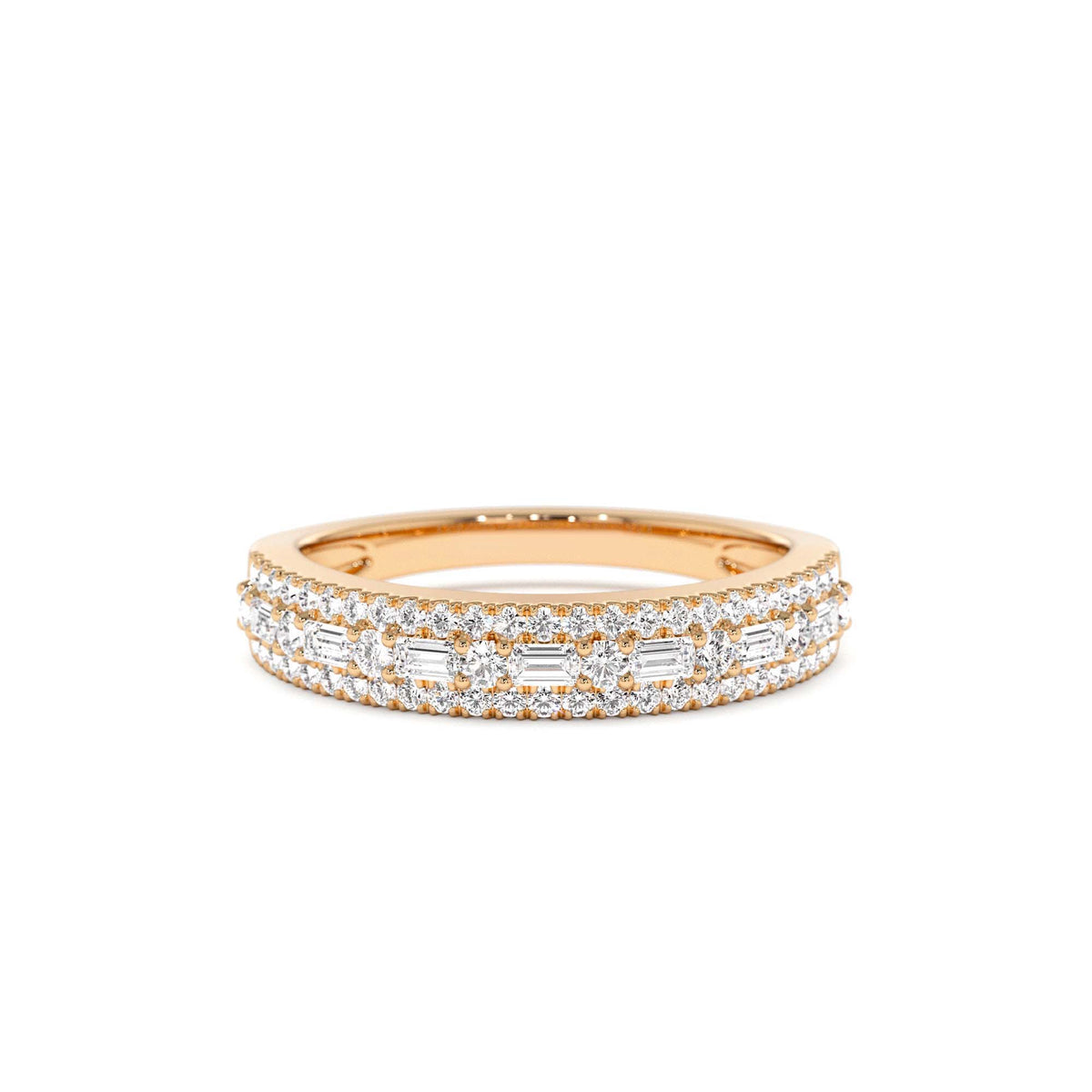 Baguette Diamond Wedding Ring in 14K Gold — view 5