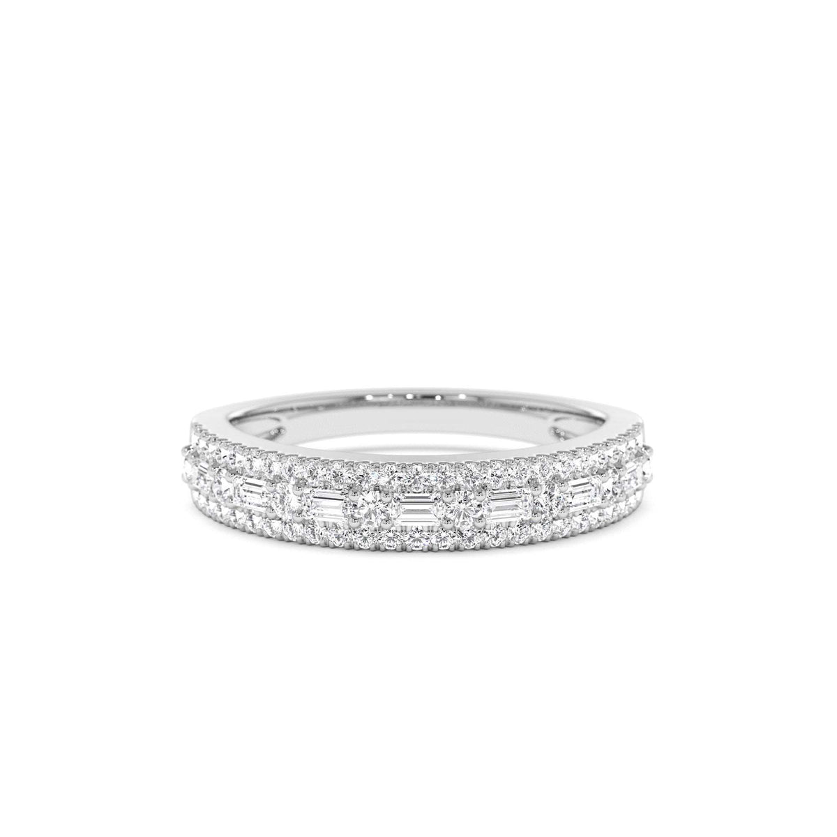 Baguette Diamond Wedding Ring in 14K Gold — view 4