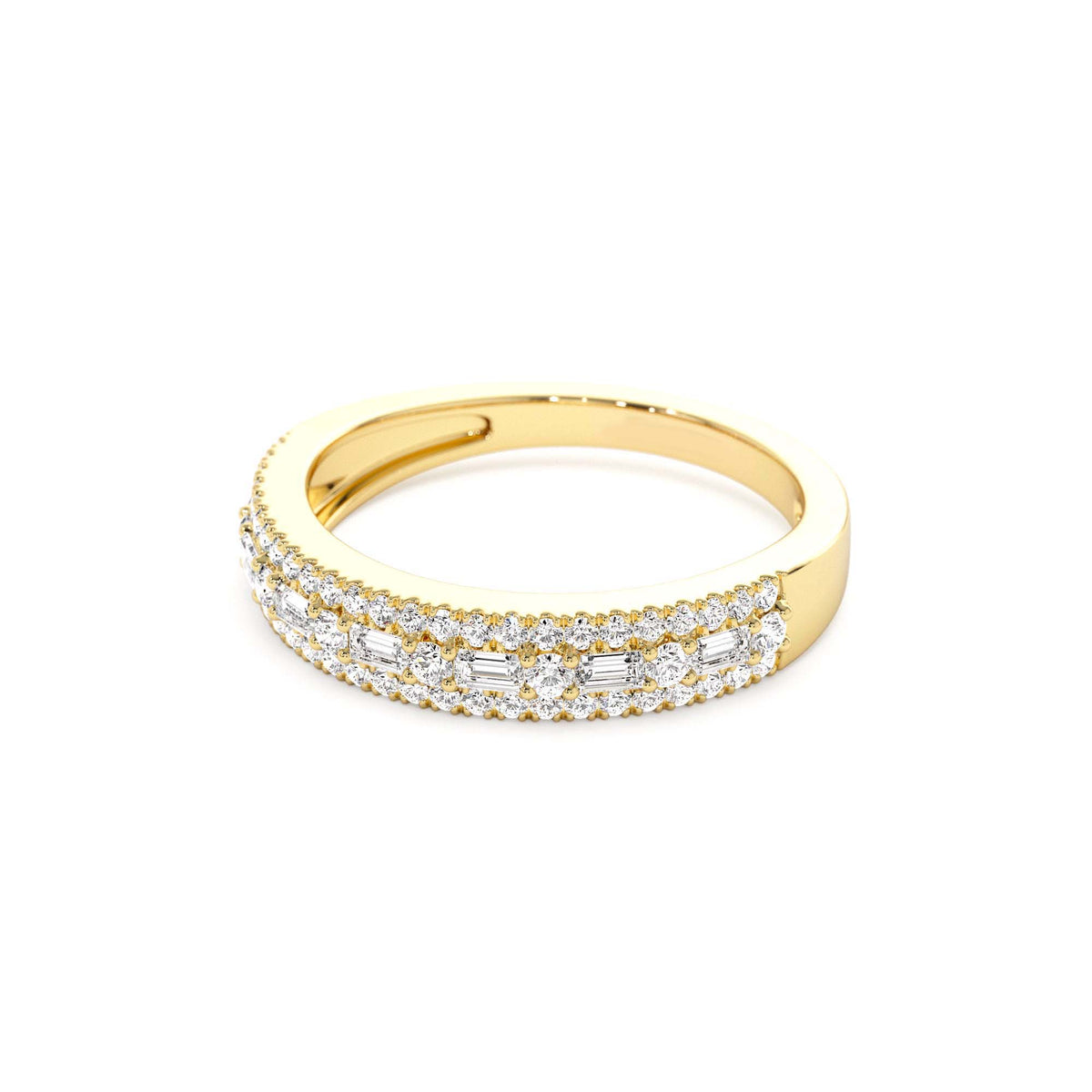 Baguette Diamond Wedding Ring in 14K Gold — view 2