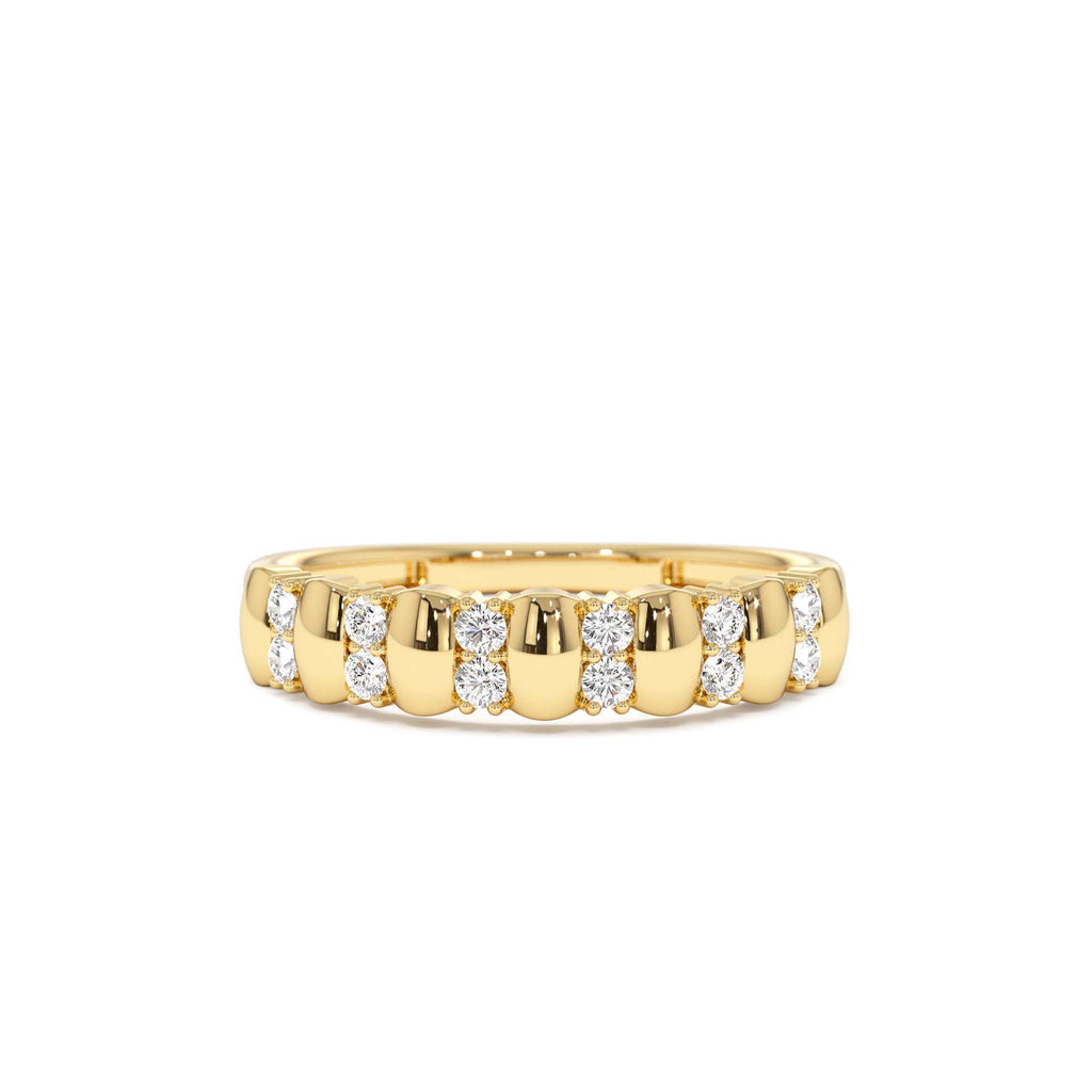 Alternating Diamond Bar Band in 14K Gold — view 1