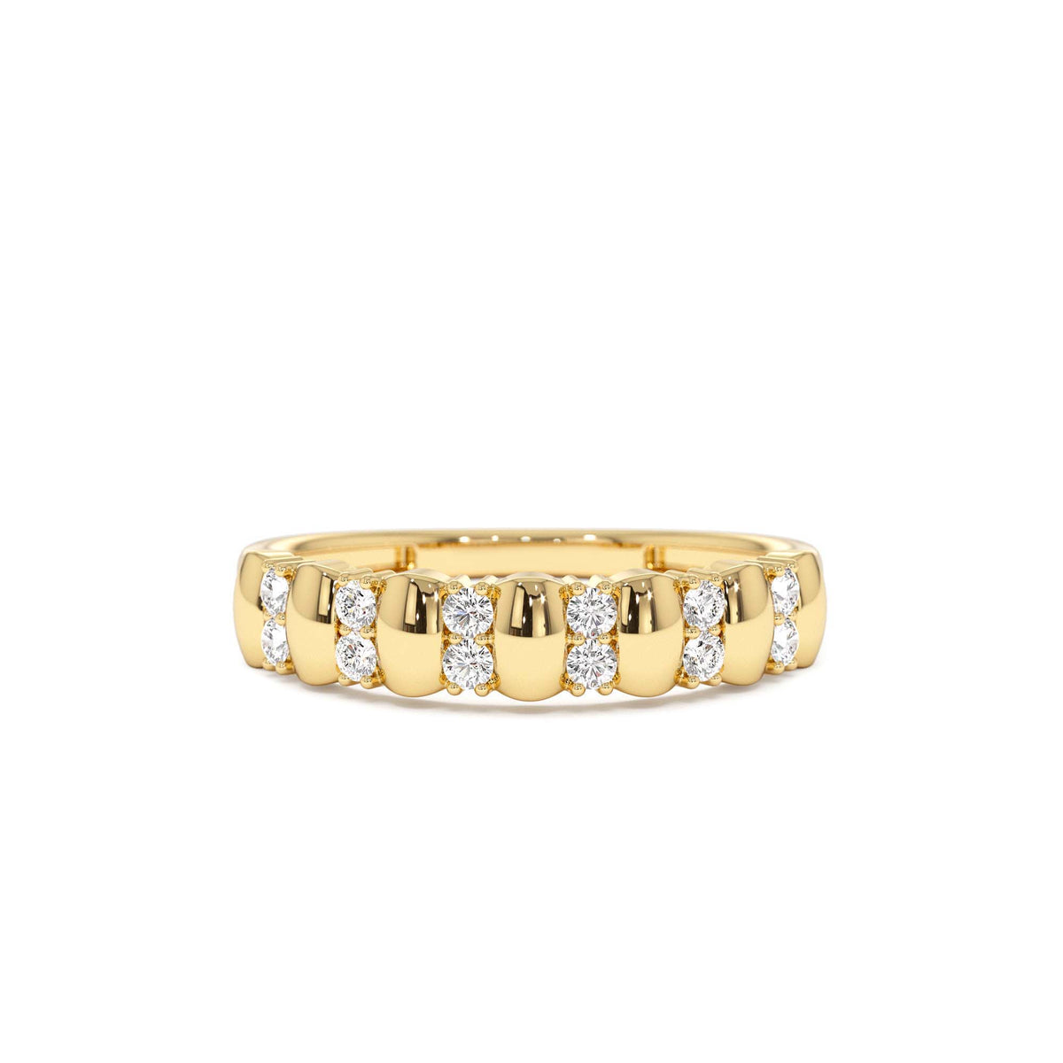 Alternating Diamond Bar Band in 14K Gold — view 1