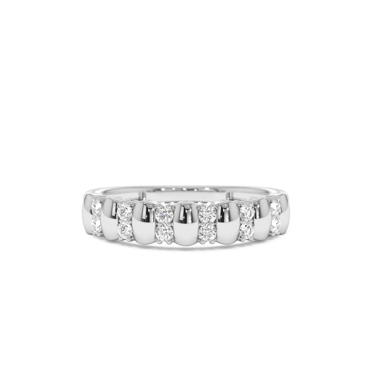 Alternating Diamond Bar Band in 14K Gold — view 4