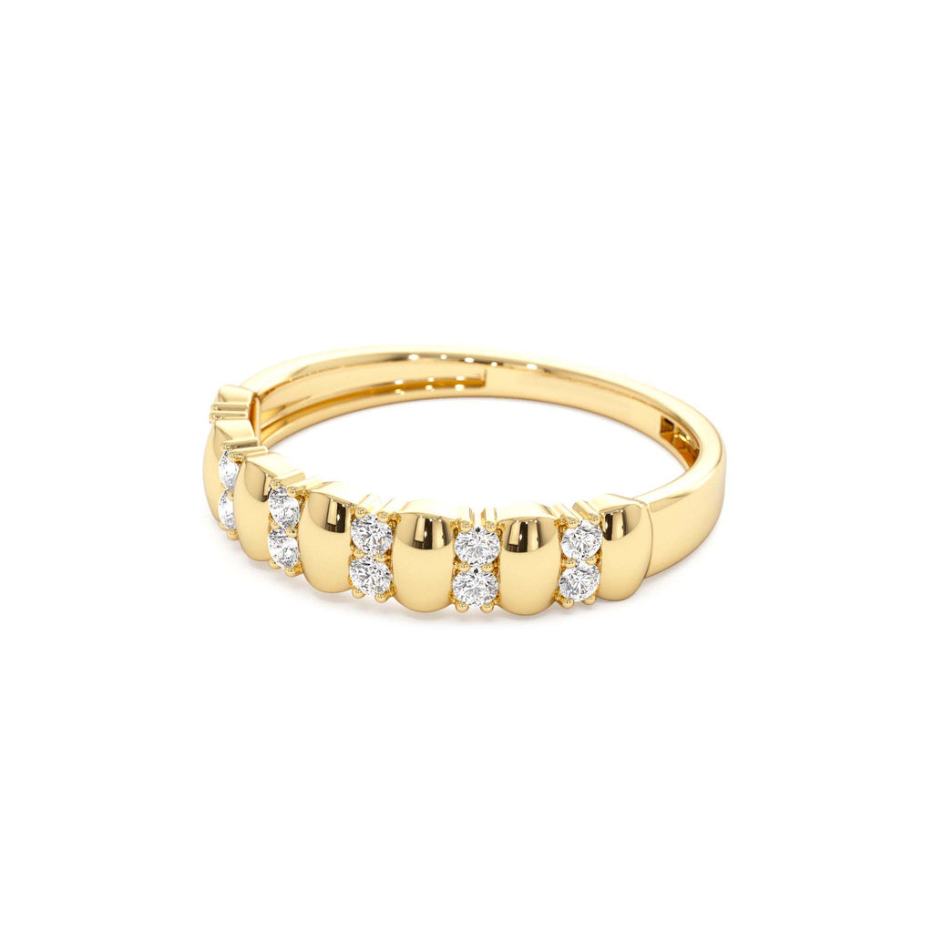 Alternating Diamond Bar Band in 14K Gold — view 2