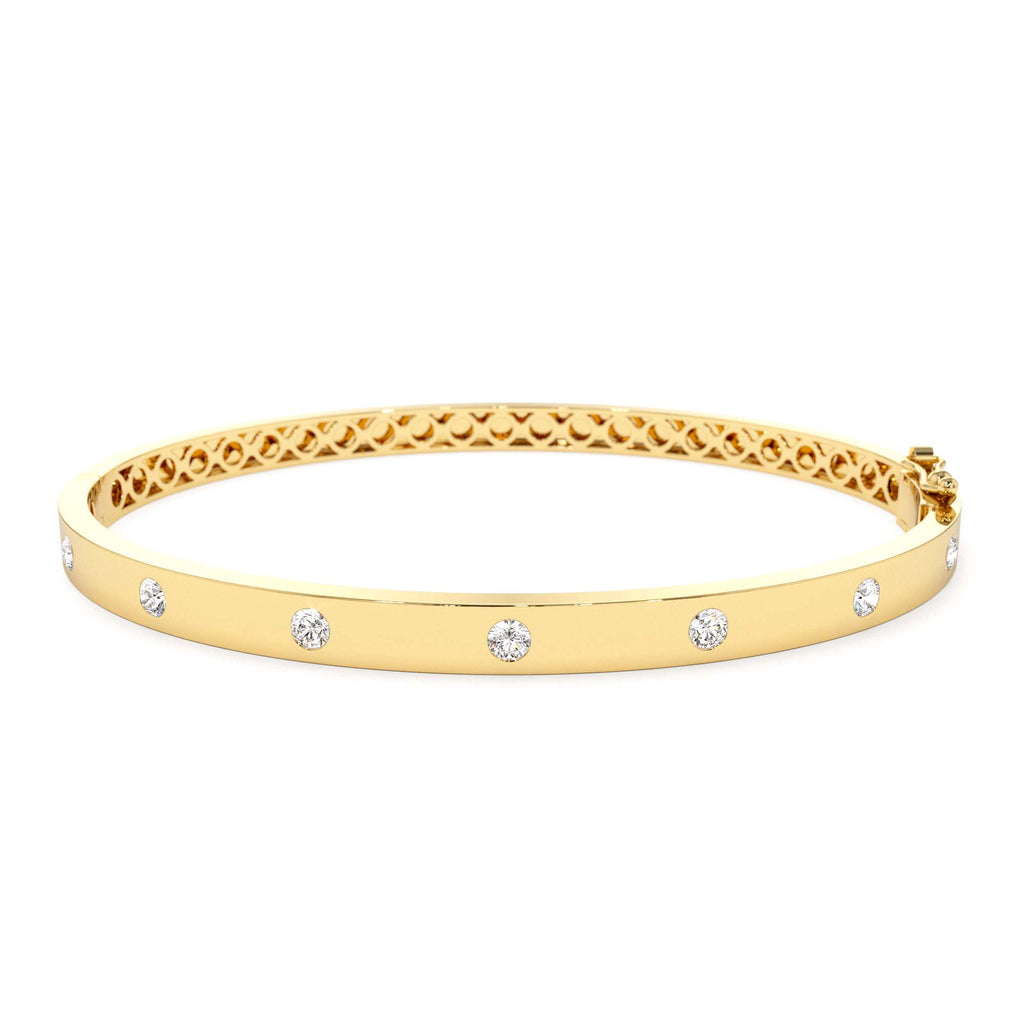 4mm Diamond Bangle Bracelet in 14K Gold — view 1