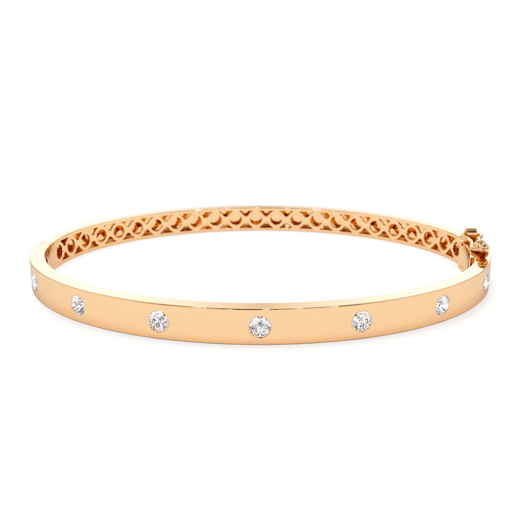 4mm Diamond Bangle Bracelet in 14K Gold — view 5