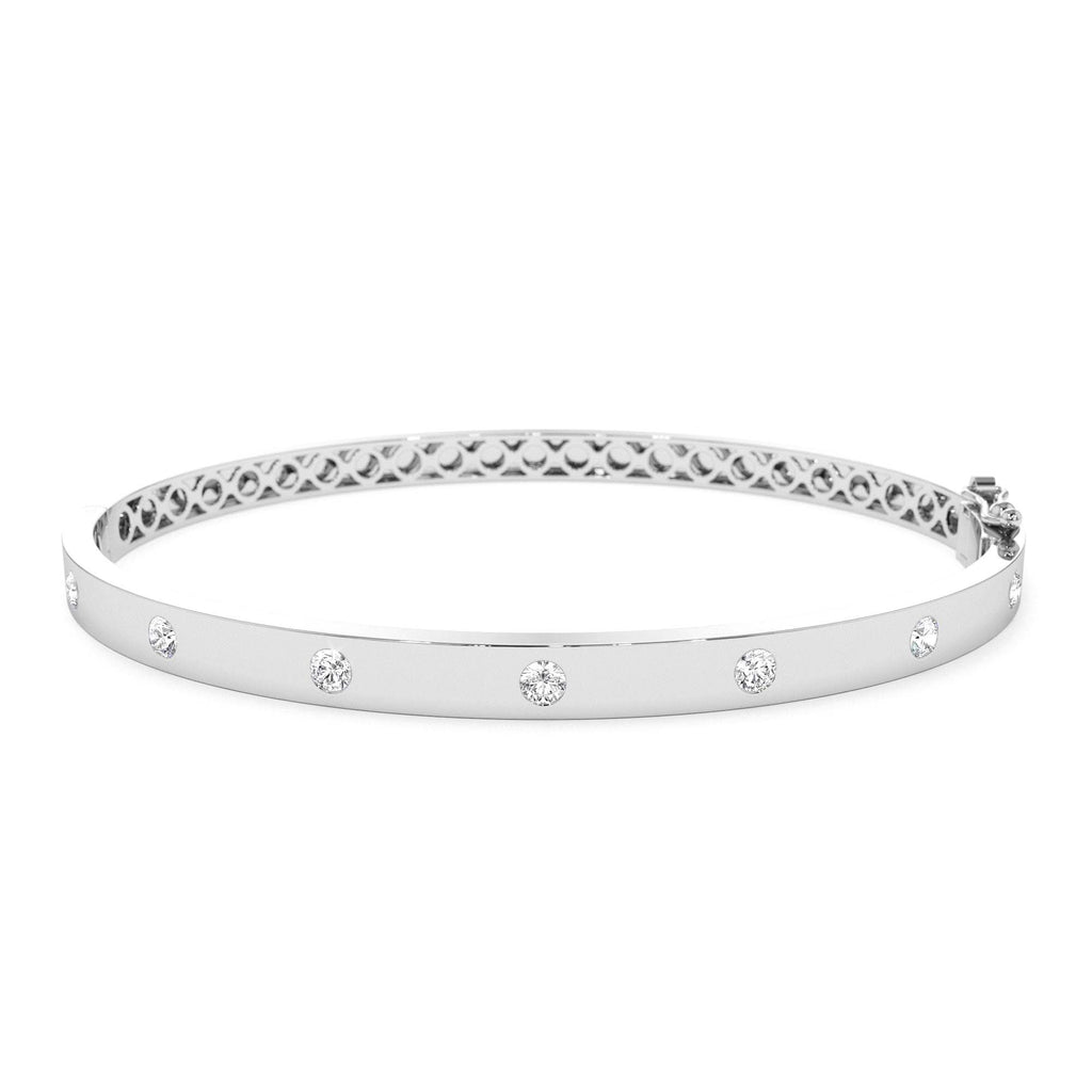 4mm Diamond Bangle Bracelet in 14K Gold — view 4