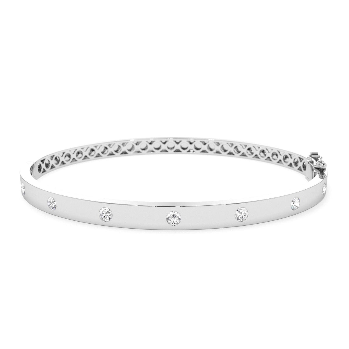 4mm Diamond Bangle Bracelet in 14K Gold — view 4