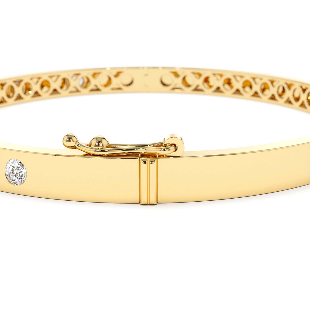 4mm Diamond Bangle Bracelet in 14K Gold — view 3