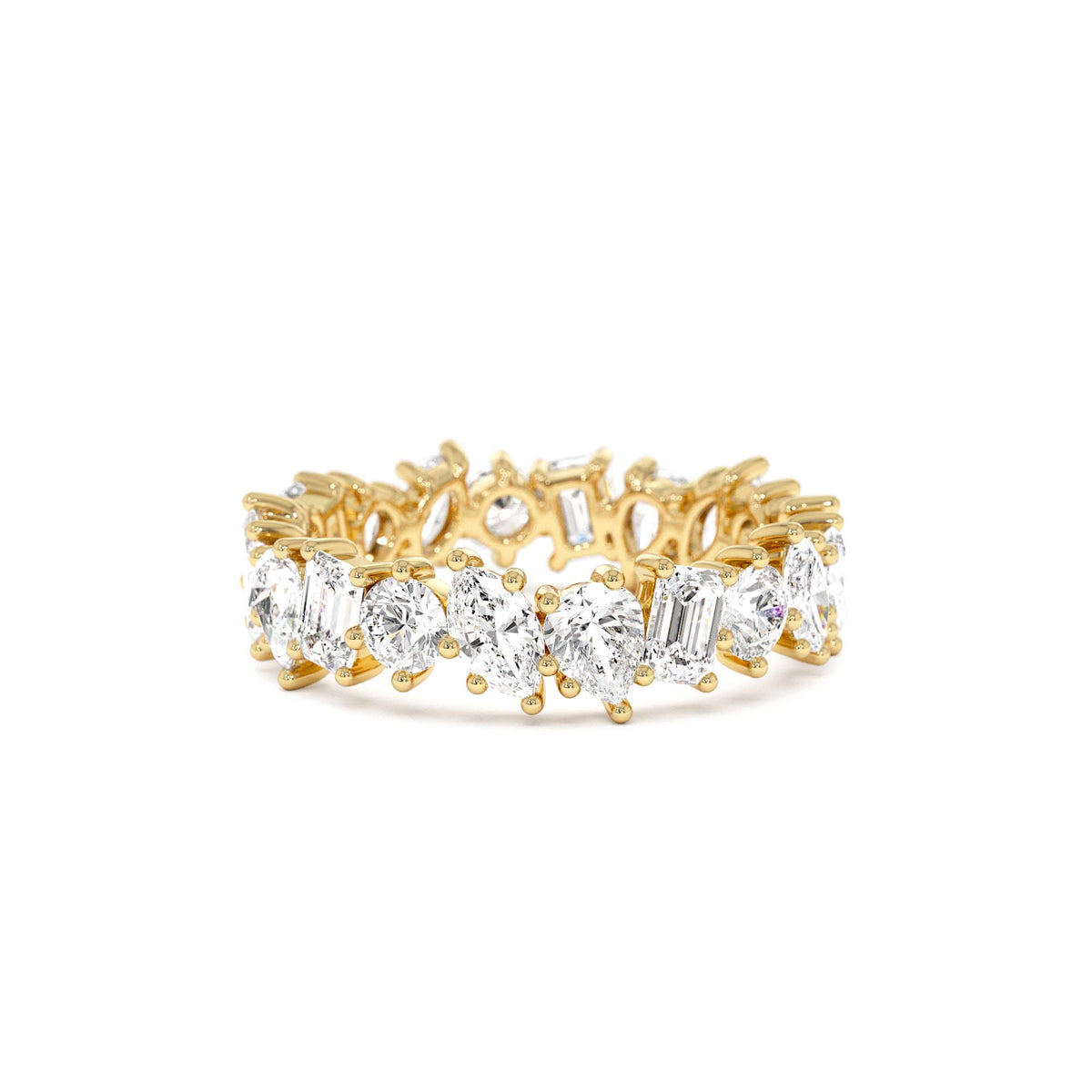 1.85 CTW Multi Shaped Lab-Grown Full Eternity Diamond Wedding Ring — view 1