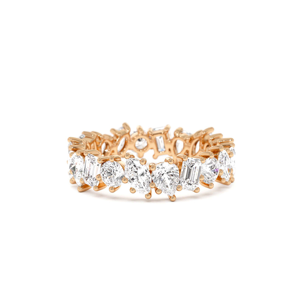 1.85 CTW Multi Shaped Lab-Grown Full Eternity Diamond Wedding Ring — view 5