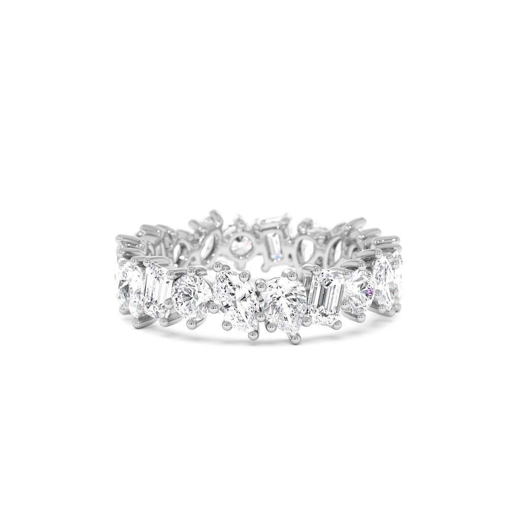 1.85 CTW Multi Shaped Lab-Grown Full Eternity Diamond Wedding Ring — view 4