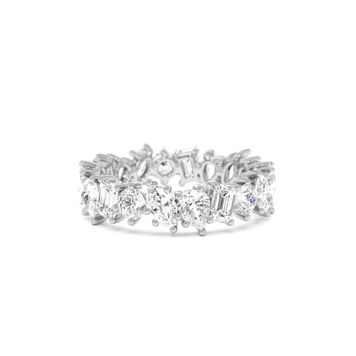 1.85 CTW Multi Shaped Lab-Grown Full Eternity Diamond Wedding Ring — view 4