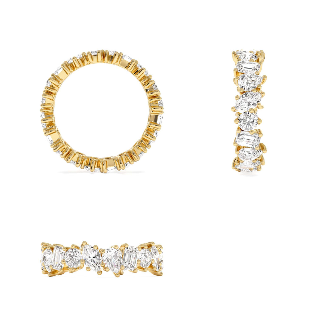 1.85 CTW Multi Shaped Lab-Grown Full Eternity Diamond Wedding Ring — view 3