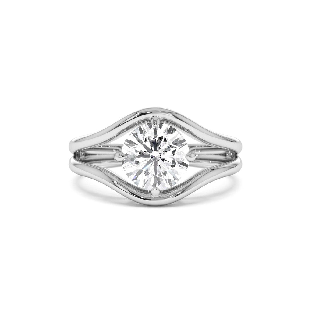 1.50 CTW Split Shank Unique Round Lab-Grown Diamond Engagement Ring in 14K Gold — view 4