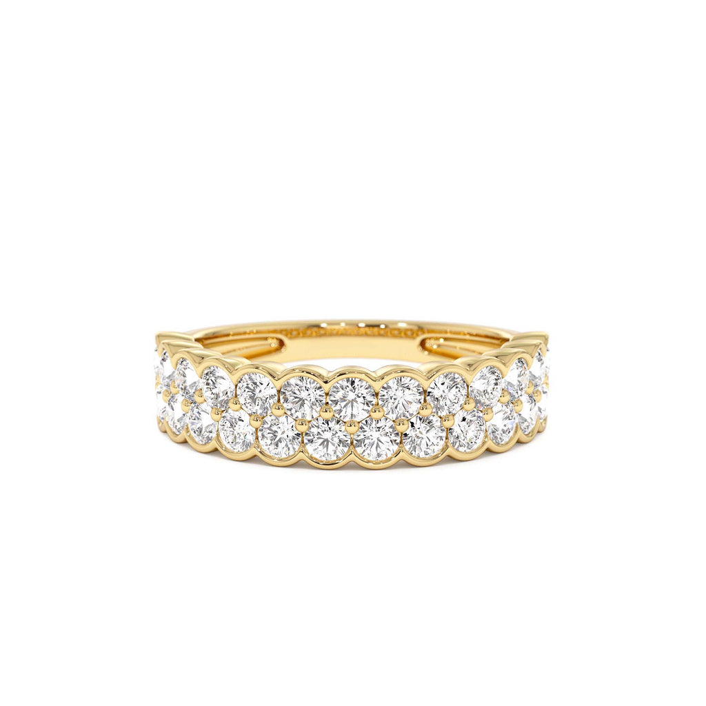 1.25 CTW Double Row Half Bezel Lab-Grown Diamond Ring in 14K Gold — view 1