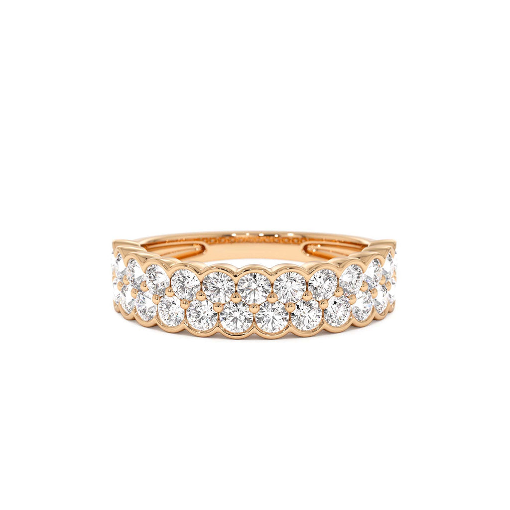 1.25 CTW Double Row Half Bezel Lab-Grown Diamond Ring in 14K Gold — view 5