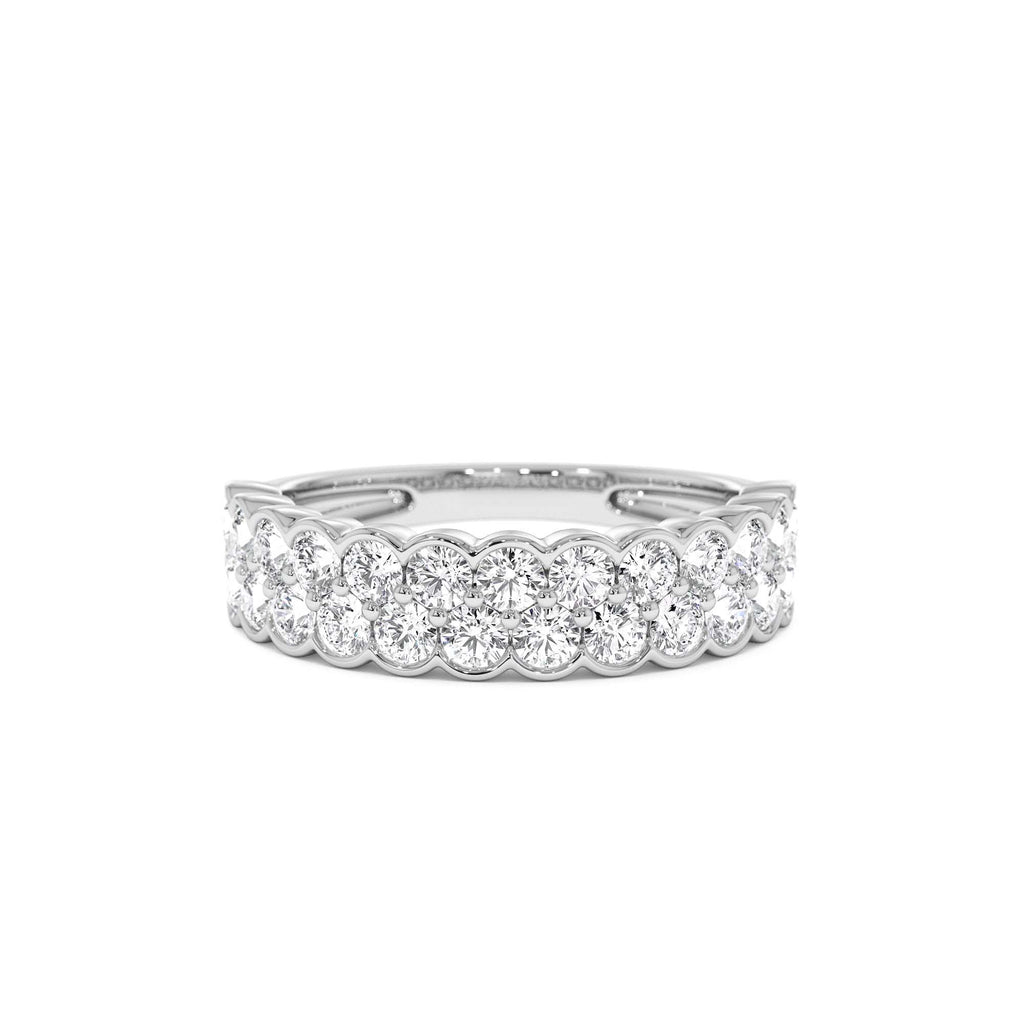1.25 CTW Double Row Half Bezel Lab-Grown Diamond Ring in 14K Gold — view 4