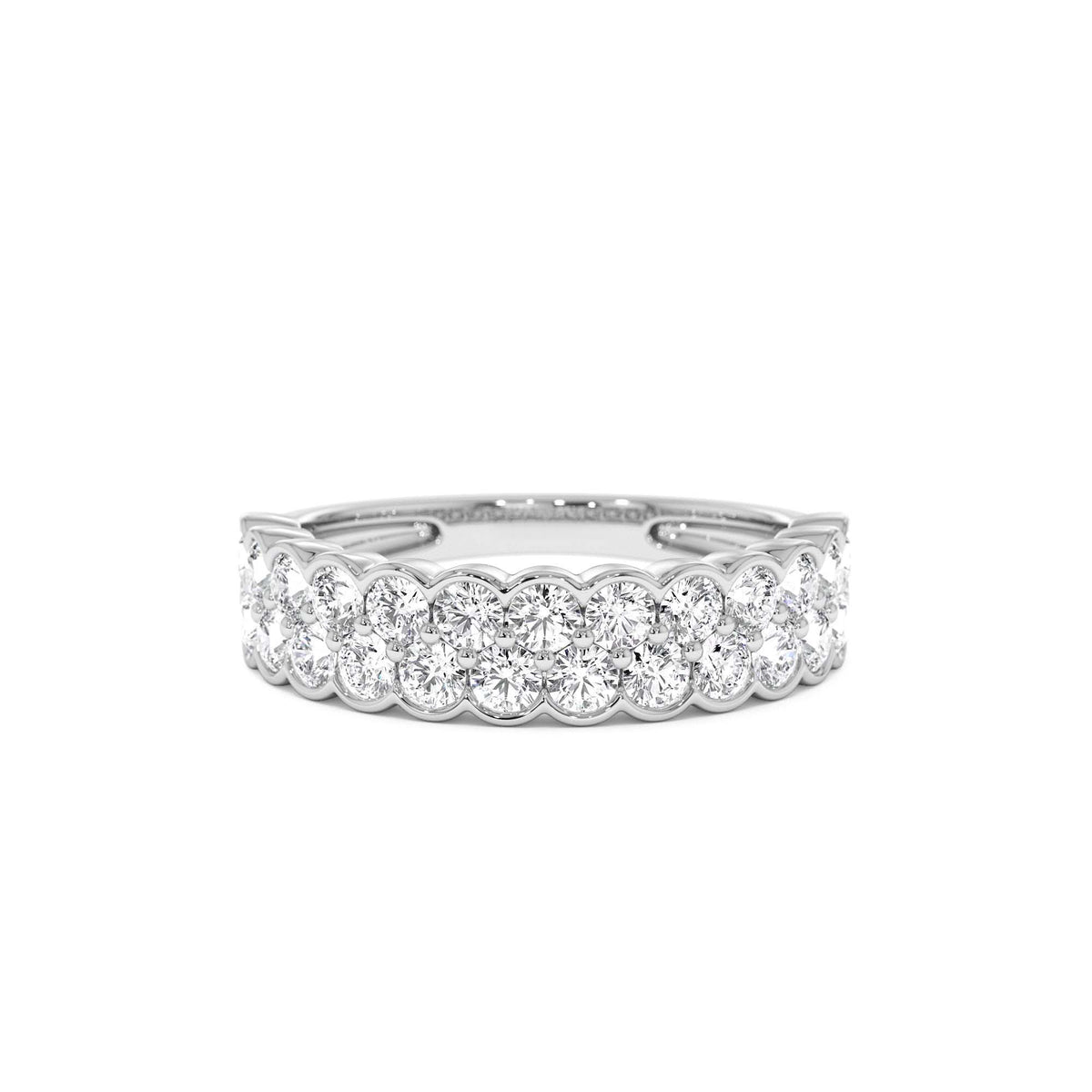 1.25 CTW Double Row Half Bezel Lab-Grown Diamond Ring in 14K Gold — view 4