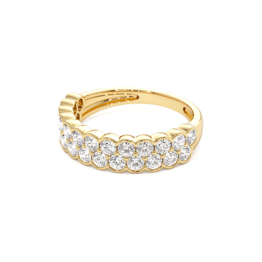 1.25 CTW Double Row Half Bezel Lab-Grown Diamond Ring in 14K Gold — view 2