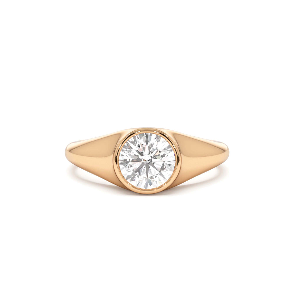 1.00 CTW Round Shaped Lab-Grown Diamond Ring in 14K Gold — view 5