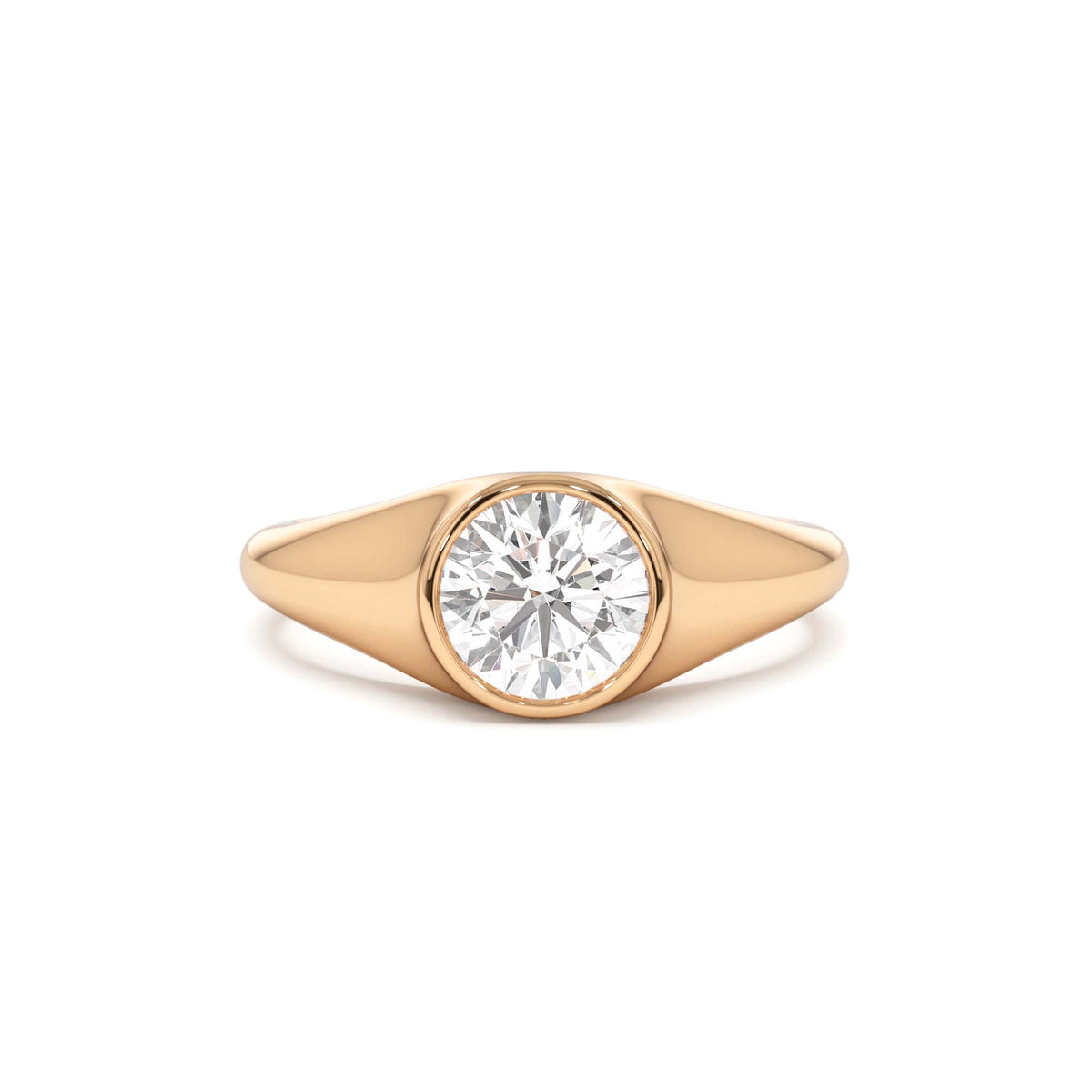 1.00 CTW Round Shaped Lab-Grown Diamond Ring in 14K Gold — view 5