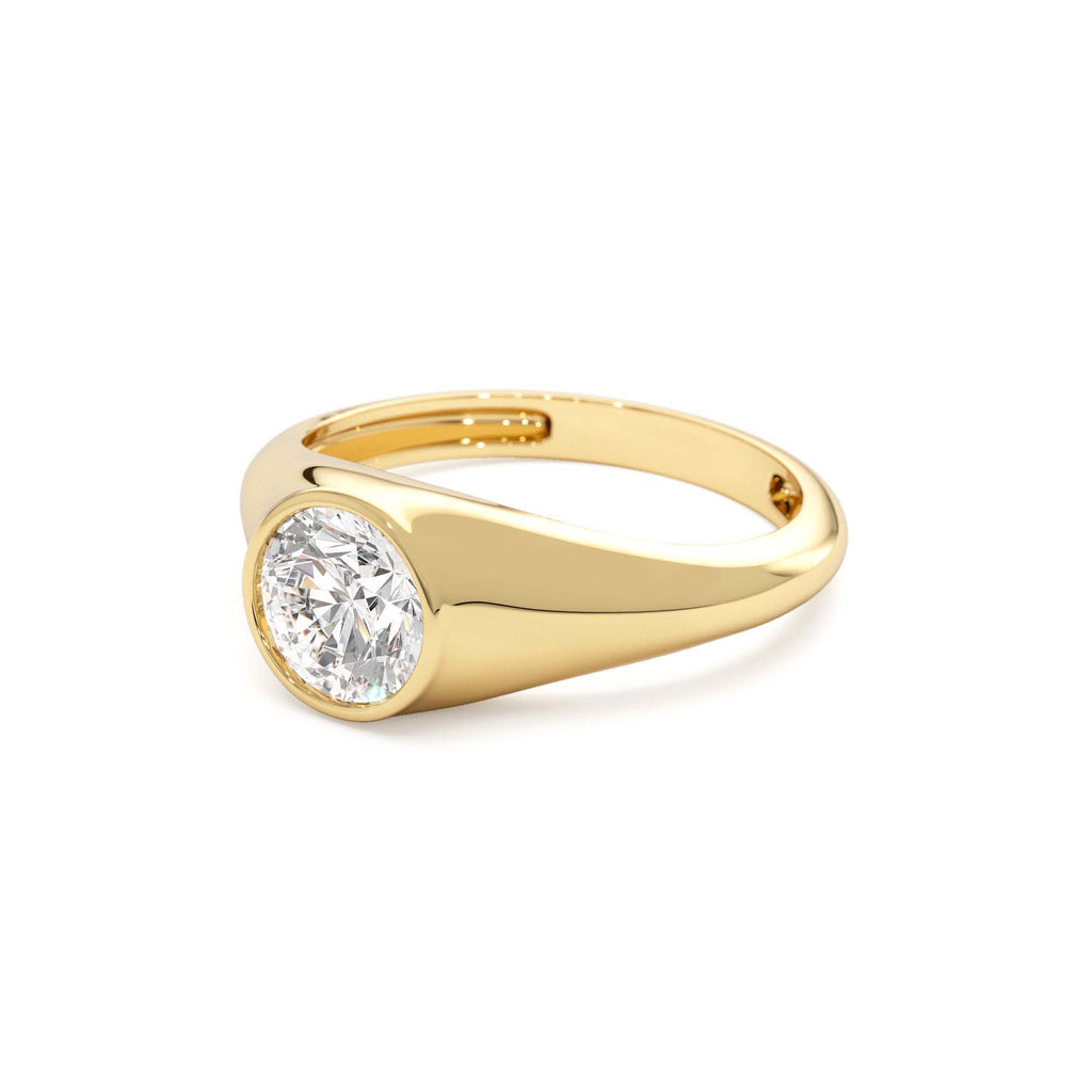 1.00 CTW Round Shaped Lab-Grown Diamond Ring in 14K Gold — view 2