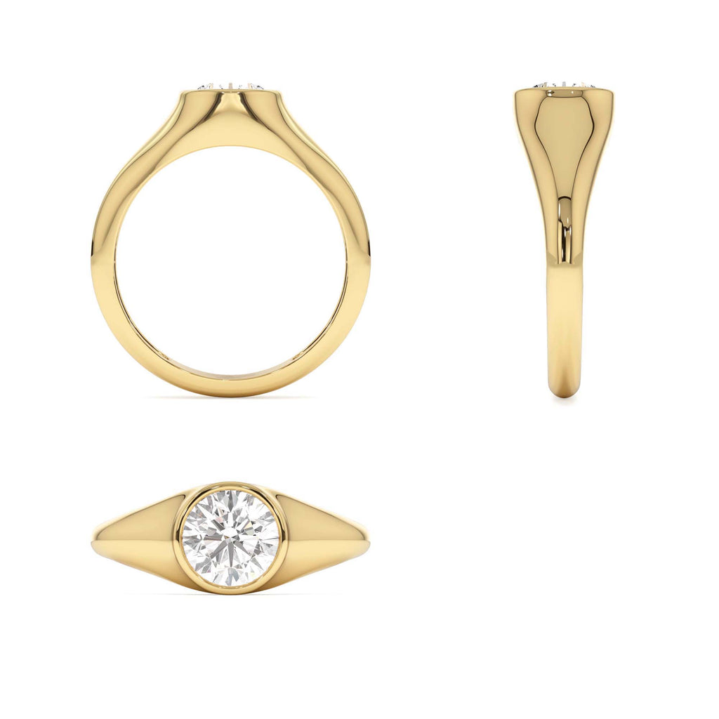 1.00 CTW Round Shaped Lab-Grown Diamond Ring in 14K Gold — view 3