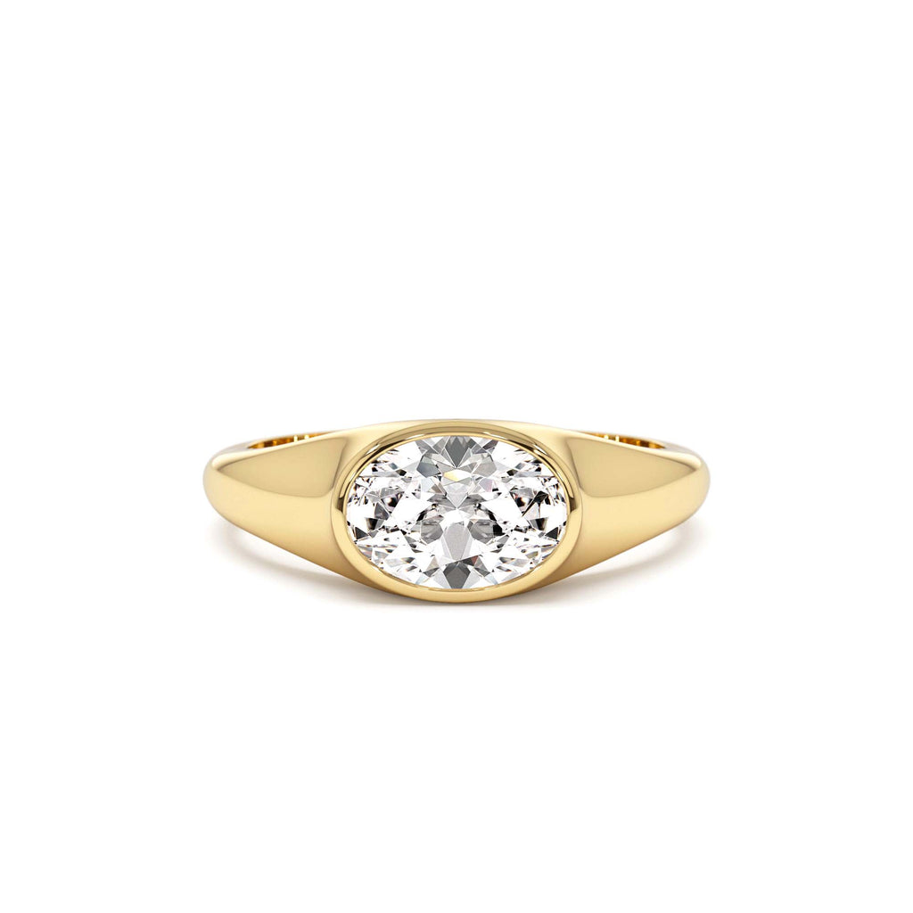 1.00 CTW Oval Shape Lab-Grown Diamond Ring in 14K Gold — view 1